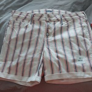 Red and blue striped shorts